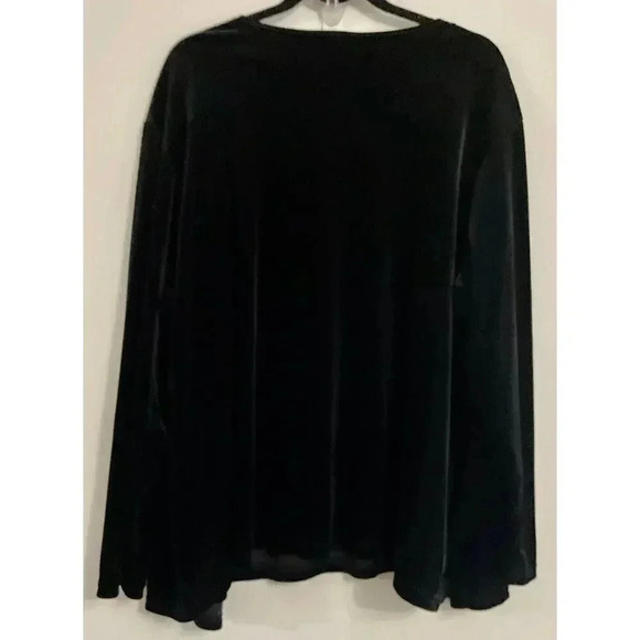 Notations Vintage Womens Blouse/Jacket (Shacket) & Pants Black Size 2XL Velour - Picture 2 of 6